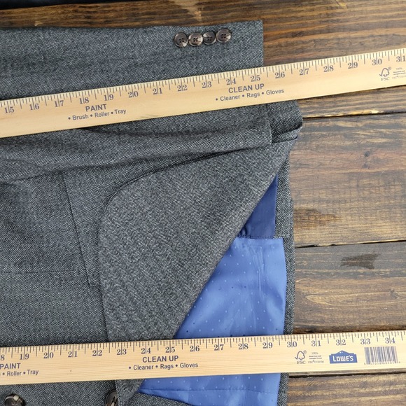 Gino Vitale Men's Sport Coat Blazer Soft Herringbone Gray Poly Blend Size 48R - Picture 5 of 16